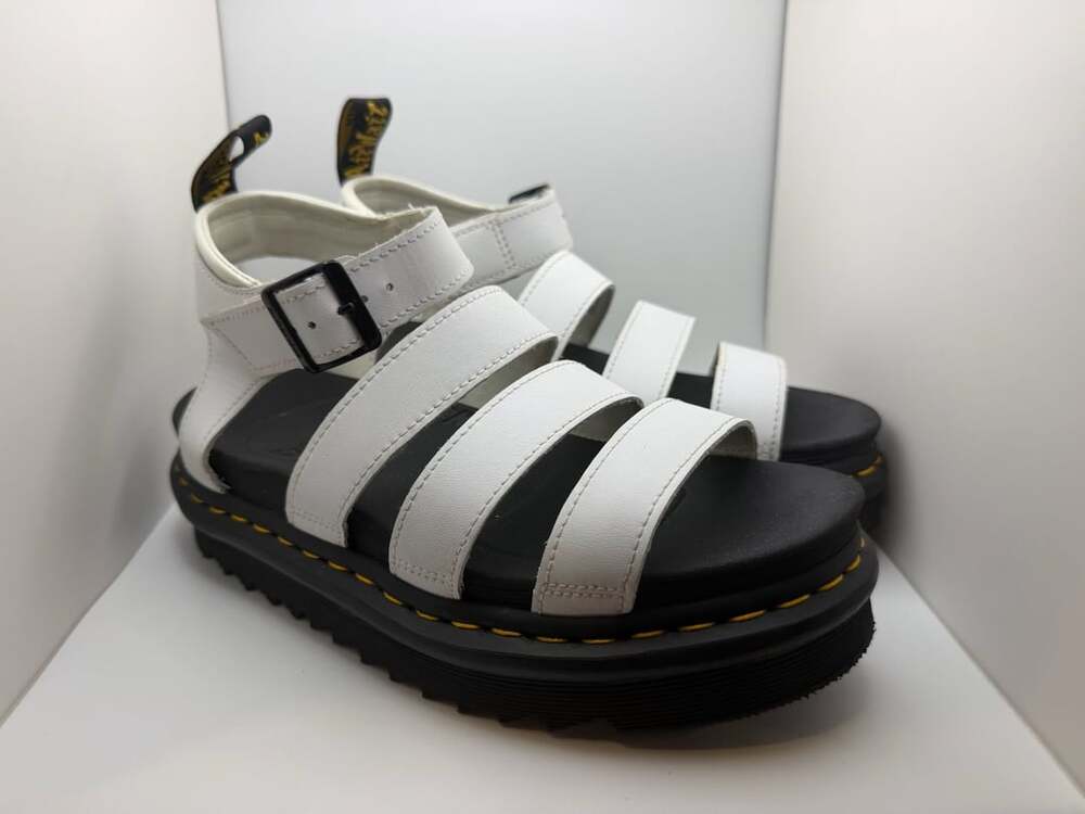 Dr. Martens Gryphon Platform Sandals White Leather size 7